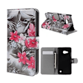 Miniatyrbillede 1 af 2: Moberg Microsoft Lumia 550 Læder Etui - Røde Blomster Multicolor