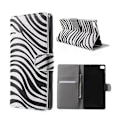 Miniatyrbillede 1 af 2: Moberg Huawei Ascend P8 Læder Etui Med Kortholder - Zebra Striper Multicolor