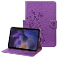 Pikkukuva 1 / 2: Samsung Galaxy Tab A8 10.5 (2021) perhonen kukka painettu nahkakotelo - Violetti Purple