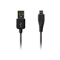 Miniatyrbillede 1 af 2: Micro USB Data- og Opladerkabel (Sort) 1m til Smartphones Black