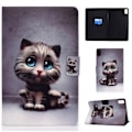 Miniatyrbild 1 av 2: Huawei MatePad 10.4 läderfodral med coolt mönster - Söt Katt Silvergrå