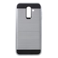 Miniatyrbillede 2 af 2: Samsung Galaxy J8 (2018) beswkyttelsesetui i kombimaterialer med børstet design - Sølv Silver grey
