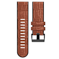 Miniatyrbild 2 av 2: 22 mm klockarmband i läder med krokodilstruktur för Garmin-klocka - Brun Brun