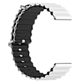 Pikkukuva 3 / 5: 22mm Universal kaksivärinen silikoni ranneke - Valkoinen / Musta White