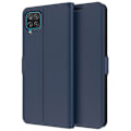 Miniatyrbillede 1 af 2: Glat og tyndt Premium Pu Læder Etui til Samsung Galaxy A12 5G - Blå Blue