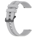 Miniatyrbild 3 av 4: 22 mm universal klockarmband i texturerat silikon - Grå Silvergrå