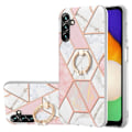 Miniatyrbild 1 av 2: Marmormotiv Samsung Galaxy A54 skal - Rosa / Vit Rosa