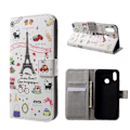 Miniatyrbillede 1 af 2: Huawei P20 Lite Printet Mønster PU læder flip etui - Palettes sød gade Multicolor