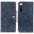 Miniatyrbillede 1 af 2: Alpha Sony Xperia 10 IV læder flip etui - Blå Blue