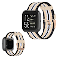 Miniatyrbillede 1 af 2: Fitbit Versa / Versa 2 / Blaze nylon Urrem - Sort / Beige Beige