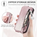 Pikkukuva 2 / 6: Vertical Flip Phone Suojakotelo With Zipper For Google Pixel 6a - Ruusukulta Pink