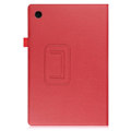 Miniatyrbillede 3 af 6: Foldbart etui med Lichi-tekstur til Samsung Galaxy Tab A8 10.5 (2021) - Rød Red