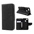 Miniatyrbillede 1 af 2: Huawei P9 Lite Mini imprinted sommerfugl Blomster PU læder flip etui - Sort Black