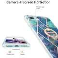 Pikkukuva 2 / 2: Marble Patterned Suojakuori With Ring Holder For iPhone 8 Plus - Sininen / Vihreä Blue