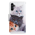 Pikkukuva 2 / 2: Wonderland Samsung Galaxy A24 4G Läppäkotelo - Three Cats White