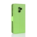 Miniatyrbillede 2 af 2: Samsung Galaxy A8 (2018) litchi skin PU læder flip etui - Grøn Green