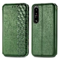 Pikkukuva 1 / 2: Nahkakotelo With A Stylish Rhombus Imprint For Sony Xperia 1 IV - Vihreä Green