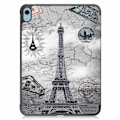 Miniatyrbillede 2 af 6: Tri-fold stander etui iPad 10.9 (2022) Pattern Printing Anti-fall Anti-wear Folio Flip Vegansk Læder Tablet Cover - Tårn Silver grey
