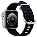 Miniatyrbild 1 av 2: Apple Watch Series 8 (45mm) / Watch Ultra klockarmband i äkta läder - Midnatt Grön