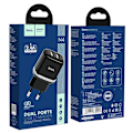 Miniatyrbillede 2 af 2: HOCO N4 Aspiring oplader med to porte (EU) - Sort Black