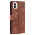 Pikkukuva 2 / 2: Krokotiilin Nahkainen Läppäkotelo For Nothing Phone (1) - Ruskea Brown