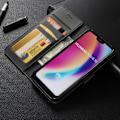 Miniatyrbillede 2 af 2: LC.IMEEKE Huawei P20 Lite mobiletui i kunstlæder med stativ og lommer - Sort Black