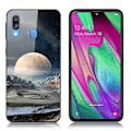 Pikkukuva 1 / 2: Fantasy Samsung Galaxy A40 kuoret - Valkoinen planeetta Multicolor