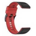 Miniatyrbillede 5 af 5: 26 mm tofarvet tekstureret silikoneurrem til Garmin-ur - Sort / Rød Red