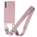 Pikkukuva 1 / 5: Ohut TPU-kotelo mattapintainen ja säädettävä hihna Samsung Galaxy S22 - Syvä Vaaleanpunainen Pink