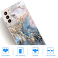 Miniatyrbillede 2 af 2: Marble Samsung Galaxy S22 Etui - Bluish Guld Marmor Multicolor