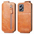 Pikkukuva 1 / 2: Vertical Flip Phone Suojakotelo With Zipper For Xiaomi Redmi Note 11S 5G / Poco M4 Pro 5g / Note 11t 5g - Ruskea Brown