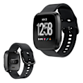 Miniatyrbillede 1 af 2: Fitbit Versa silikone Urrem - Sort Black