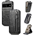 Pikkukuva 2 / 6: Vertical Flip Phone Suojakotelo With Zipper For Google Pixel 7a - Musta Black