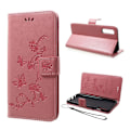 Miniatyrbild 1 av 2: Butterfly läder Samsung Galaxy A50 fodral - Rosa Rosa