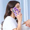 Miniatyrbild 2 av 2: Marmormotiv Samsung Galaxy A13 4G skal - Mörklila Lila
