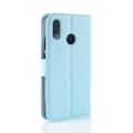 Miniatyrbild 2 av 2: Huawei P30 Lite litchi skin plånboksfodral i läder - blå Blå