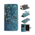 Pikkukuva 1 / 2: Wallin Phone 7 Plus / 8 Plus Nahkakotelo Lompakko - Kukkiva Puu Blue