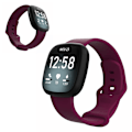 Pikkukuva 1 / 2: Fitbit Versa 3 / Sense silikoninen kellonauha - Viininpunainen Koko: L Red