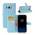 Miniatyrbillede 1 af 2: Samsung Galaxy S8 Plus stilfuldt og beskyttende læder-etui - Lyseblå Blue