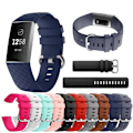 Miniatyrbillede 2 af 2: Fitbit Charge 4 / 3 urrem med diamantmønster - Sort Størrelse: S Black