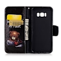 Miniatyrbillede 2 af 2: Samsung Galaxy S8 smart og stærkt læder-etui - Sur bjørn og citat Multicolor