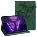Lenovo Tab M10 Plus (Gen 3) sommerfuglemønstret læderetui - Grøn Green