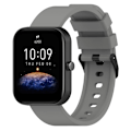 Miniatyrbillede 1 af 2: Amazfit Bip 3 / Bip S silikoneurrem med sort spænde - Grå Silver grey