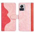 Miniatyrbillede 1 af 2: To Farvet Læder Flip Case til Motorola Edge 30 Ultra / X30 Pro - Lyserød Pink