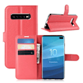 Miniatyrbillede 1 af 2: Samsung Galaxy S10 Plus litchi skin læder flip etui - Rød Red