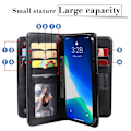 Miniatyrbillede 2 af 2: iPhone 14 Pro Max etui med pung & 10 kortpladser – Sort Black