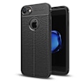 Miniatyrbillede 1 af 2: iPhone 7/8 litchi-tekstur blødt TPU etui - Sort Black