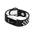 Miniatyrbillede 2 af 2: Fitbit Charge 2 to-farvet multihole silikone Urrem - Sort / Hvid Black