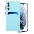 Pikkukuva 1 / 2: Card Holder Suojakuori For Samsung Galaxy S21 - Vauvasininen Blue