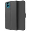 Miniatyrbillede 1 af 2: Glat og tyndt Premium Pu Læder-etui til Motorola Moto G22 - Sort Black